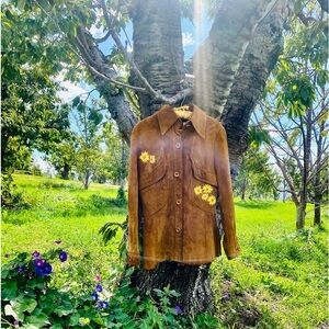 Vintage Leather Embroidered Women’s Coat